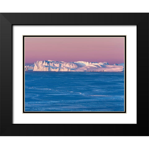 Sunrise during winter at the Ilulissat Fjord-located in the Disko Bay in West Greenland Black Modern Wood Framed Art Print with Double Matting by Zwick, Martin