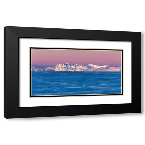Sunrise during winter at the Ilulissat Fjord-located in the Disko Bay in West Greenland Black Modern Wood Framed Art Print with Double Matting by Zwick, Martin