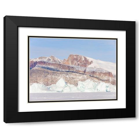 Icebergs frozen into the sea ice of the Uummannaq fjord system during winter-Greenland-Danish Terri Black Modern Wood Framed Art Print with Double Matting by Zwick, Martin