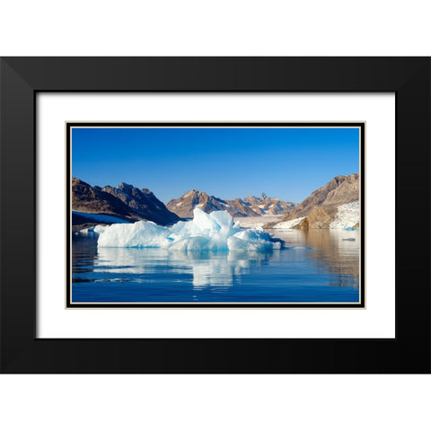 Karale glacier in the Sermiligaaq Fjord- Ammassalik- Danish Territory. Black Modern Wood Framed Art Print with Double Matting by Zwick, Martin