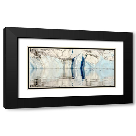 Glacier in the Sermiligaaq Fjord- Ammassalik- Danish Territory. Black Modern Wood Framed Art Print with Double Matting by Zwick, Martin