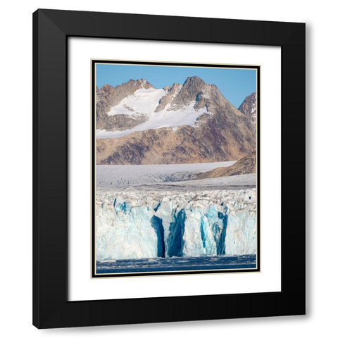 Knud Rasmussen Glacier-Sermiligaaq Fjord- Ammassalik- Danish Territory. Black Modern Wood Framed Art Print with Double Matting by Zwick, Martin