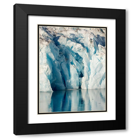 Knud Rasmussen Glacier-Sermiligaaq Fjord- Ammassalik- Danish Territory. Black Modern Wood Framed Art Print with Double Matting by Zwick, Martin