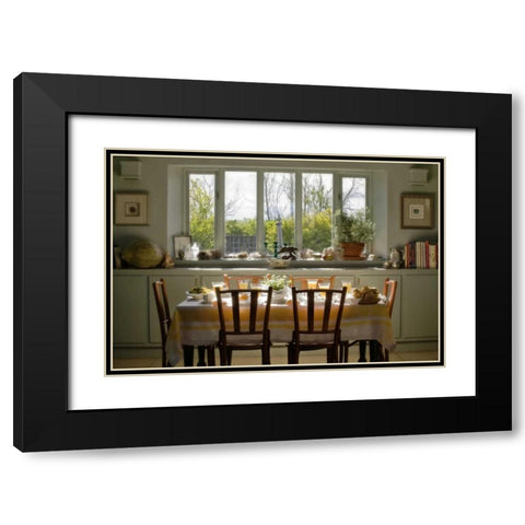 Table set for a breakfast meal Black Modern Wood Framed Art Print with Double Matting by Paulson, Don