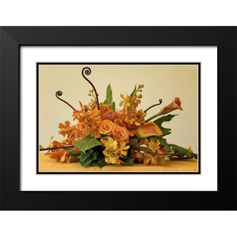 Close-up of colorful flower arrangement on table Black Modern Wood Framed Art Print with Double Matting by Paulson, Don