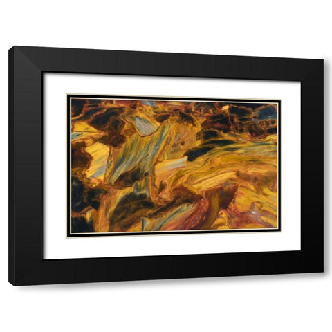 Close-up of pietersite stone found in Namibia Black Modern Wood Framed Art Print with Double Matting by Kirkland, Dennis