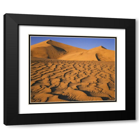 Sand dune at Eureka Dunes in Death Valley, CA Black Modern Wood Framed Art Print with Double Matting by Flaherty, Dennis