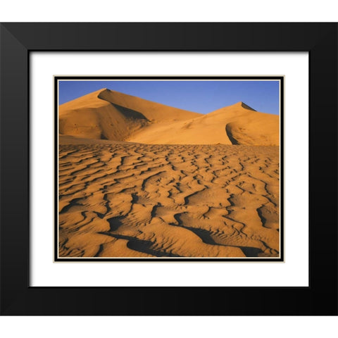 Sand dune at Eureka Dunes in Death Valley, CA Black Modern Wood Framed Art Print with Double Matting by Flaherty, Dennis