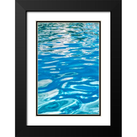 Abstract reflection on water ripples Black Modern Wood Framed Art Print with Double Matting by Engelbrecht, Lisa S.