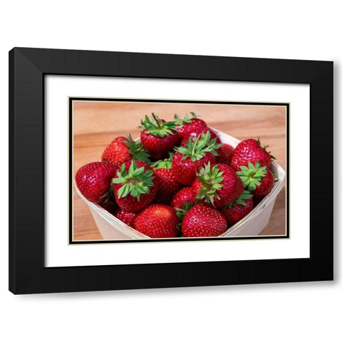 Fresh strawberries Black Modern Wood Framed Art Print with Double Matting by Engelbrecht, Lisa S.