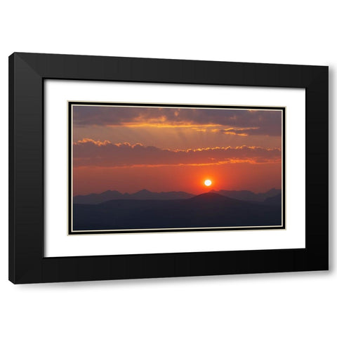 Rocky mountain sunset Black Modern Wood Framed Art Print with Double Matting by Archer, Ken