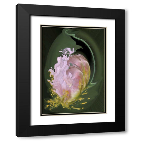 Abstract flowers, digitally manipulated Black Modern Wood Framed Art Print with Double Matting by Anon, Ellen
