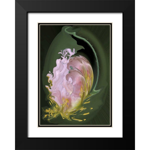 Abstract flowers, digitally manipulated Black Modern Wood Framed Art Print with Double Matting by Anon, Ellen
