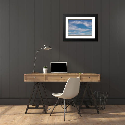 Cumulus clouds in blue sky Black Modern Wood Framed Art Print with Double Matting by Jones, Adam