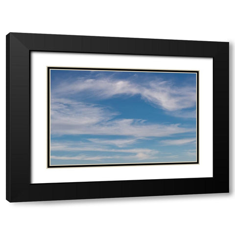 Cumulus clouds in blue sky Black Modern Wood Framed Art Print with Double Matting by Jones, Adam