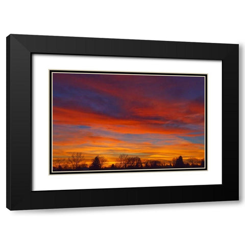 Sky at sunset Black Modern Wood Framed Art Print with Double Matting by Grandmaison, Mike