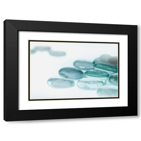 Clear Glass Pebbles with light Black Modern Wood Framed Art Print with Double Matting by Beraldo, Zandina Muench