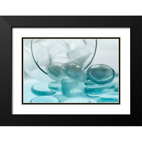 Clear Glass Pebbles with light Black Modern Wood Framed Art Print with Double Matting by Beraldo, Zandina Muench
