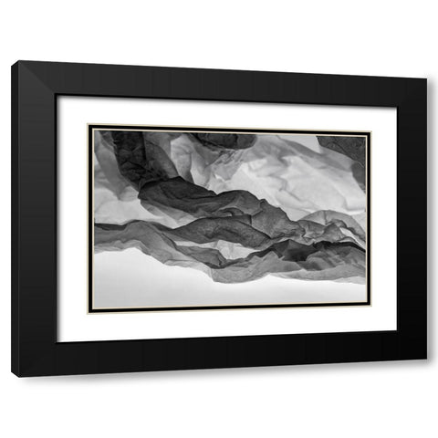 Tissue Paper on Light abstracts Black Modern Wood Framed Art Print with Double Matting by Beraldo, Zandina Muench
