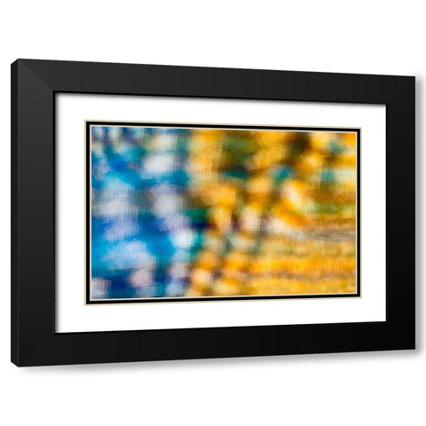 Colorful fabric detail Black Modern Wood Framed Art Print with Double Matting by Muench, Zandria