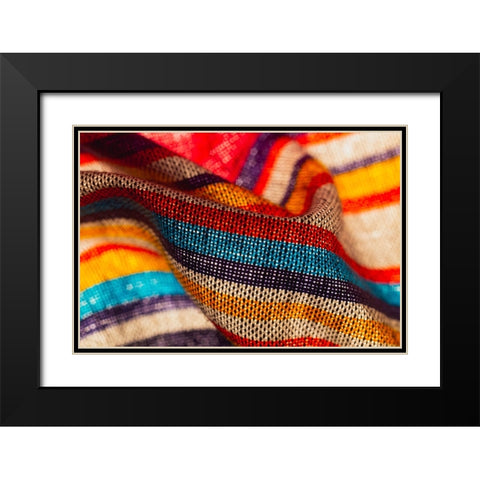 Colorful fabric detail Black Modern Wood Framed Art Print with Double Matting by Muench, Zandria