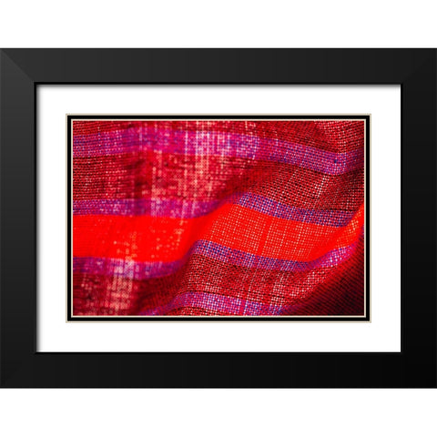 Colorful fabric detail Black Modern Wood Framed Art Print with Double Matting by Muench, Zandria
