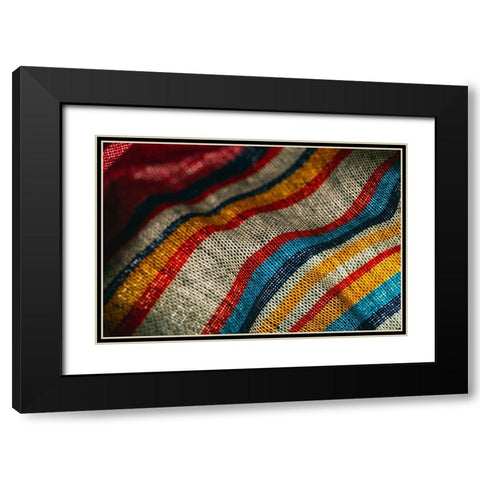 Colorful fabric detail Black Modern Wood Framed Art Print with Double Matting by Muench, Zandria