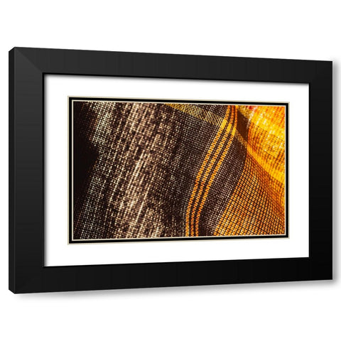 Colorful fabric detail Black Modern Wood Framed Art Print with Double Matting by Muench, Zandria
