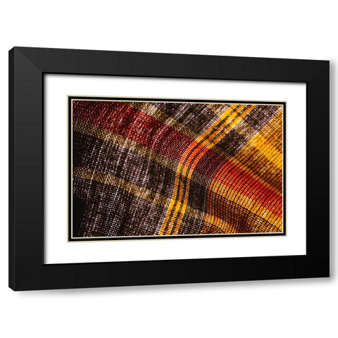 Colorful fabric detail Black Modern Wood Framed Art Print with Double Matting by Muench, Zandria