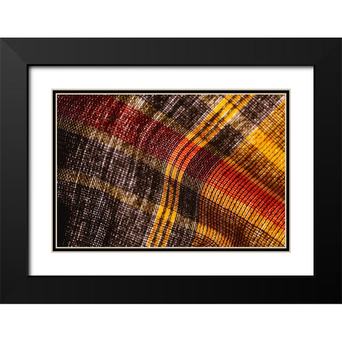 Colorful fabric detail Black Modern Wood Framed Art Print with Double Matting by Muench, Zandria