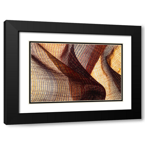 Colorful fabric detail Black Modern Wood Framed Art Print with Double Matting by Muench, Zandria