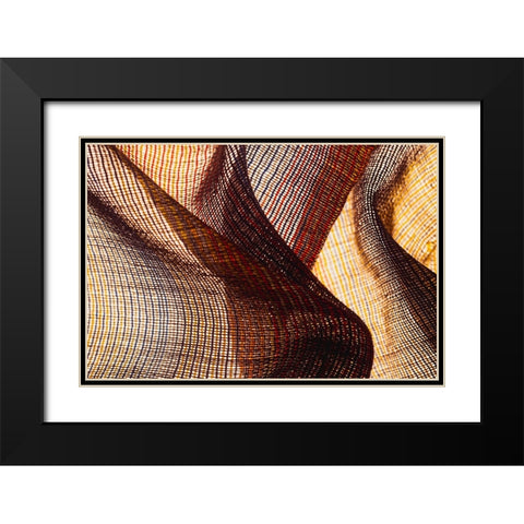 Colorful fabric detail Black Modern Wood Framed Art Print with Double Matting by Muench, Zandria
