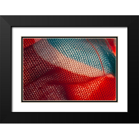 Colorful fabric detail Black Modern Wood Framed Art Print with Double Matting by Muench, Zandria