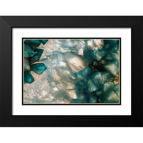 Sliced rock crystals of a geode Black Modern Wood Framed Art Print with Double Matting by Muench, Zandria