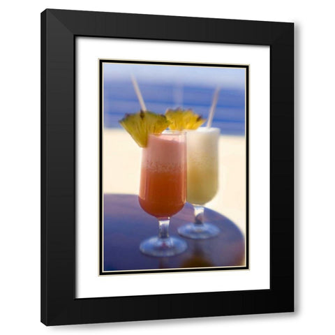 French Polynesia Tropical drinks with garnish Black Modern Wood Framed Art Print with Double Matting by Kaveney, Wendy