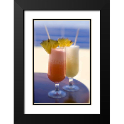 French Polynesia Tropical drinks with garnish Black Modern Wood Framed Art Print with Double Matting by Kaveney, Wendy