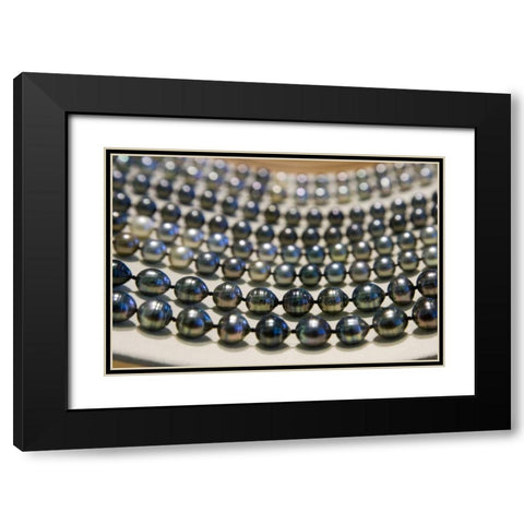 French Polynesia, Bora Bora Curtain of pearls Black Modern Wood Framed Art Print with Double Matting by Kaveney, Wendy