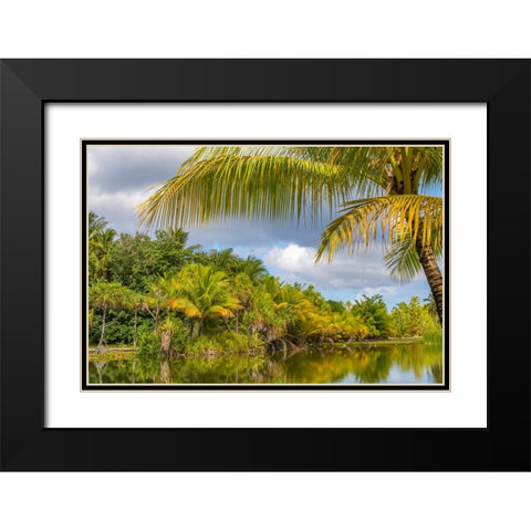 French Polynesia- Tahaa. Tropical lagoon and jungle. Black Modern Wood Framed Art Print with Double Matting by Jaynes Gallery