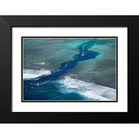 Channel in the reef-Avaavaroa Tapere-by Turoa Beach-Rarotonga-Cook Islands-South Pacific Black Modern Wood Framed Art Print with Double Matting by Wall, David