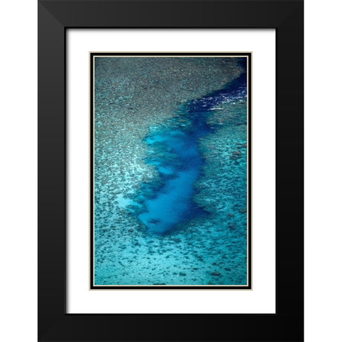 Channel in the reef-Vaimaanga Tapere-Rarotonga-Cook Islands-South Pacific Black Modern Wood Framed Art Print with Double Matting by Wall, David
