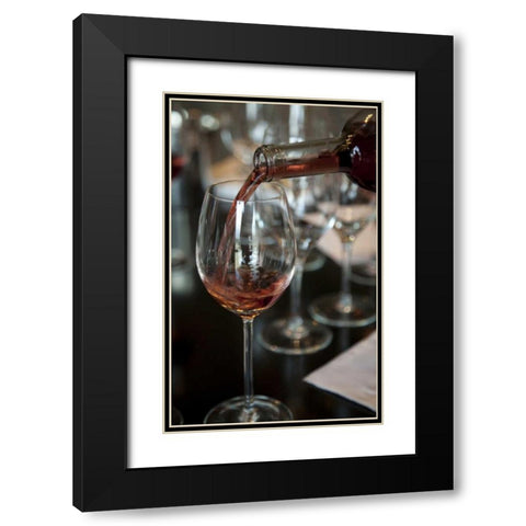 Argentina, Mendoza A rose wine being poured Black Modern Wood Framed Art Print with Double Matting by Kaveney, Wendy