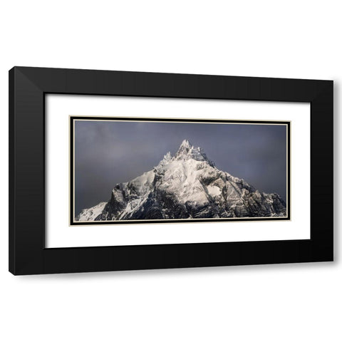 South America-Argentina-Tierra del Fuego Snowy peak of Mt Olivia  Black Modern Wood Framed Art Print with Double Matting by Jaynes Gallery