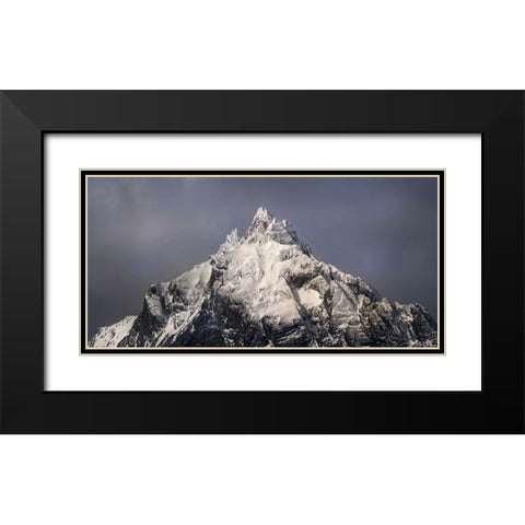 South America-Argentina-Tierra del Fuego Snowy peak of Mt Olivia  Black Modern Wood Framed Art Print with Double Matting by Jaynes Gallery