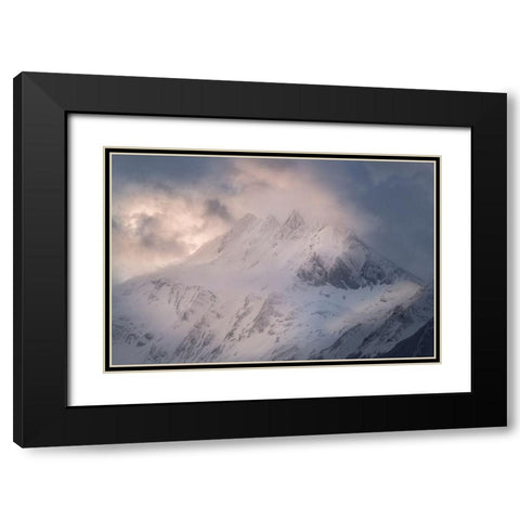 South America-Argentina-Tierra del Fuego Snowy peak of Mt Olivia  Black Modern Wood Framed Art Print with Double Matting by Jaynes Gallery