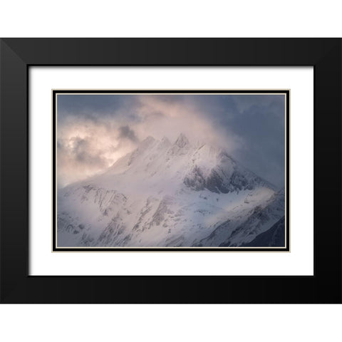 South America-Argentina-Tierra del Fuego Snowy peak of Mt Olivia  Black Modern Wood Framed Art Print with Double Matting by Jaynes Gallery