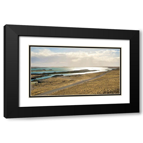 Argentina-Santa Cruz Puerto Deseado-Deseado River estuary in low tide Black Modern Wood Framed Art Print with Double Matting by Molinari, Michele
