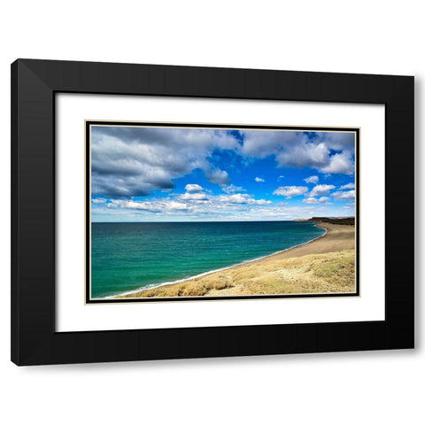 Argentina-Santa Cruz Monte Leon National Park-the only coastal park in Argentina Black Modern Wood Framed Art Print with Double Matting by Molinari, Michele