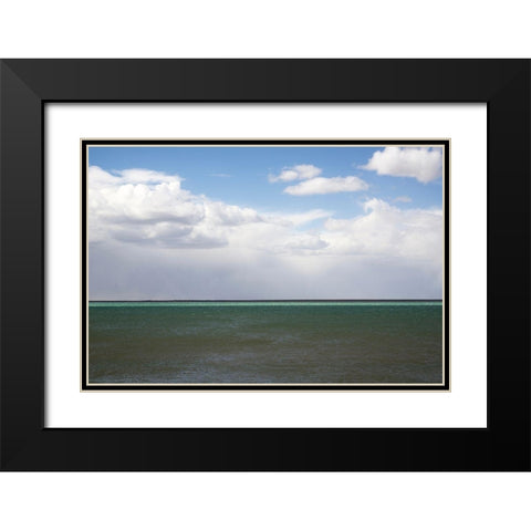 Argentina-Santa Cruz Puerto Santa Cruz-river Santa Cruz under stormy clouds Black Modern Wood Framed Art Print with Double Matting by Molinari, Michele