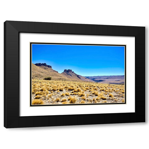 Argentina-Santa Cruz Alero Charcamata (cave paintings site) and surroundings Black Modern Wood Framed Art Print with Double Matting by Molinari, Michele
