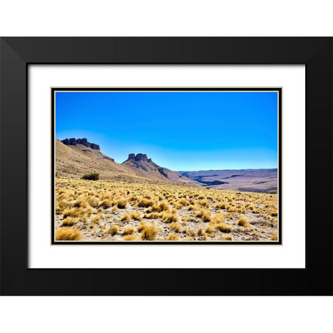 Argentina-Santa Cruz Alero Charcamata (cave paintings site) and surroundings Black Modern Wood Framed Art Print with Double Matting by Molinari, Michele
